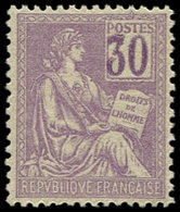 ** VARIETES 115   Mouchon, 30c. Violet, Chiffres FONCES, Bien Centré, TB. C - Unused Stamps
