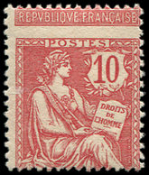 * VARIETES 124   Mouchon Retouché, 10c. Rose, PIQUAGE à CHEVAL, Infime Ch., TTB - Unused Stamps