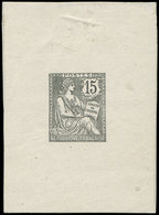 VARIETES 125   Mouchon Retouché, 15c., épreuve D'artiste En Noir, TB - Unused Stamps