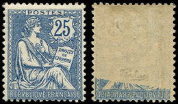 * VARIETES 127a  Mouchon Retouché, 25c. Bleu, RECTO-VERSO Partiel, TB - Unused Stamps