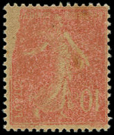 ** VARIETES 135f  Semeuse Chiffres Maigres, 10c. Rouge, Impression RECTO-VERSO Sur La Quasi Totalité Du Timbre, TB - Unused Stamps