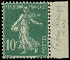 ** VARIETES 159h  Semeuse Camée, 10c. Vert, S De POSTES Retouché, TB. C - Unused Stamps