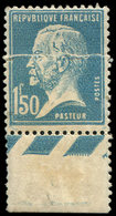 ** VARIETES 181l  Pasteur, 1f.50 Bleu, IMPRESSION Sur RACCORD, Bdf, TB - Unused Stamps