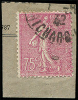VARIETES 202a  Semeuse Lignée, 75c. Rose T II, Obl. S. Fragt, TB - Unused Stamps