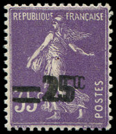 * VARIETES 218a  Semeuse Camée, 25c. S. 35c. Violet, DOUBLE Surcharge, TB - Unused Stamps