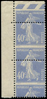 ** VARIETES 237m  Semeuse Camée, 40c. Outremer, PIQUAGE à CHEVAL, PAIRE Verticale Cdf, TB, Cote Et N° Maury - Unused Stamps