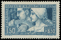 ** VARIETES 252c  Le Travail, 1f.50 + 8f.50 BLEU VERT, T I, Infimes Adh., Frais Et TB - Unused Stamps