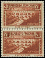 ** VARIETES 262f  Pont Du Gard, 20f. Chaudron, T IIA Et IIB Se Tenant Verticalement, "rivière Blanche", TB - Unused Stamps