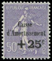 ** VARIETES 276a  5ème Série Amortissement, +25c. S. 50c. Violet, SANS Point Sur Le I D'amortissement - Unused Stamps