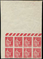 ** VARIETES 283   Paix, 50c. Rouge, FAUX De Samoreau, BLOC De 8 T. Avec Cdf, Rare Et Spectaculaire, TB - Unused Stamps