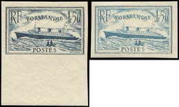 ** VARIETES 299/300 Normandie, 1f.50, Gravures Différentes, NON DENTELES, N°299 Bdf, TB - Unused Stamps