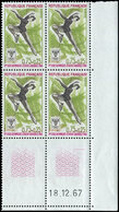 ** VARIETES 1546   Patinage Artistique, BLOC De 4 CD 18/12/67, ERREUR, TB - Unused Stamps