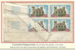 ** VARIETES 1713   St-Just De Narbonne, BLOC De 4 CD 27/12/73, Impression INCOMPLETE Sur 2 Ex., RR Et TB - Unused Stamps