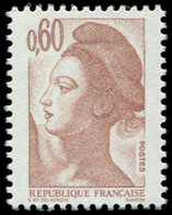 ** VARIETES 2239a  Liberté, 0,60 Brun-rose, SANS PHOSPHO, TB. J - Unused Stamps