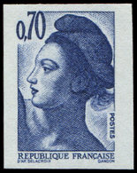 ** VARIETES 2240   Liberté, 0,70 Bleu-violet, NON DENTELE Accidentel, TB. C, Cote Maury - Unused Stamps