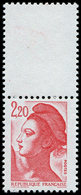 ** VARIETES 2376   Liberté, 2,20 Rouge, PAIRE Verticale, Un Ex. NON Imprimé, TB - Unused Stamps