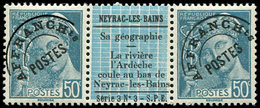 ** VARIETES Préo 82    50c. Turquoise, PAIRE Interp., Pub NEYRAC, TB - Unused Stamps