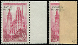 ** VARIETES Service 16 : 35f. Rouen, Bdf, Surcharge PARTIELLE Par Pliage, Pli, Sinon TB. J - Unused Stamps