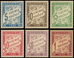 (*) VARIETES Taxe 28/30, 33, 37 Et 39 Non Dentelés Sur Bristol, Dentelure FIGUREE, TB, Cote Maury - Unused Stamps