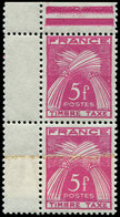 ** VARIETES Taxe 85     5f. Rose-lilas, IMPRESSION Sur RACCORD Tenant à Normal, Cdf, TB - Unused Stamps