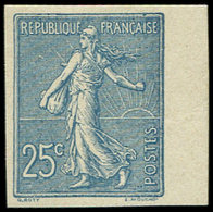 * NON DENTELES 132c  Semeuse Lignée, 25c. Bleu, Bdf, TB. Br - Non Classificati