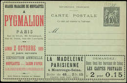 Let ENTIERS POSTAUX Sage, 10c. Noir, CP Annonces N°G35g5 Laffaille S. 14, PYGMALION, Superbe - Other & Unclassified