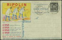 Let ENTIERS POSTAUX Sage, 10c. Noir, CP TSC N°G35l2, Laffaille, S. 22, Griffe Verticale "Vendue 0 Fr.7 C/m 1/2", Obl. 1/ - Other & Unclassified