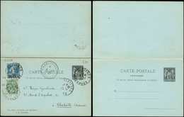 Let ENTIERS POSTAUX Sage, 10c. Noir, CPRP N°G39 Affr. N°111 Et 217 Obl. MEZIERES 3/1/27, TB - Other & Unclassified