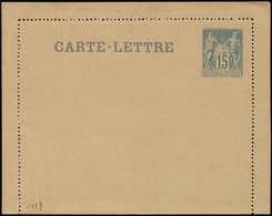 Let ENTIERS POSTAUX Sage, 15c. Bleu, CL TSC N°J43f, Vervelle Papier Chamois, TB - Autres & Non Classés