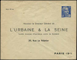 Let ENTIERS POSTAUX Gandon, 15f. Bleu, Env. TSC N°N2g1, L'URBAINE & LA SEINE, TB - Autres & Non Classés