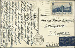 Let LETTRES DU XXe SIECLE N°379 Obl. 21/11/38 Sur CP Par Avion Pour La SUISSE, TB - Storia Postale