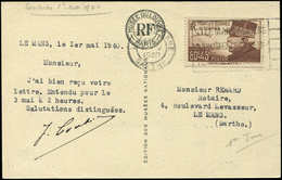 Let LETTRES DU XXe SIECLE N°454 Obl. 1er Jour 1/5/40 Sur CP, TB - Lettres & Documents