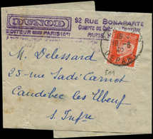 Let LETTRES DU XXe SIECLE N°511 Obl. Paris RP 10/6/42 Sur Bande, TB - Storia Postale