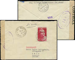 Let LETTRES DU XXe SIECLE N°733 Obl. SAINT-LOUIS 13/8/45 S. Env. Avec Censure, Arr. BASEL Le 23/8, TB - Covers & Documents