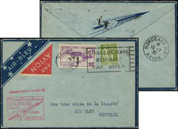 Let Air Bleu N°284A Et PA 7 Obl. Càd PARIS 10/7/35 Sur Env., Cachet  PARIS-BORDEAUX, TB - First Flight Covers