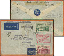 Let Air Bleu N°279, 290 Et 301 Obl. Càd PARIS 10/7/35 S. Env., Cachet  PARIS-STRASBOURG, TB - First Flight Covers
