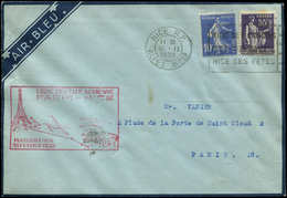 Let Air Bleu N°279 Et 363 Obl. Càd NICE 16/11/38 S. Env., Cachet  PARIS-NICE, TB - First Flight Covers
