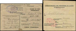 Let Guerre 1939/1945 2 Lettres De P.G. Allemands En France Avec Cachets Rouges Et Violets DEPOT DE P.G. N°12 Du Camp D'H - WW II