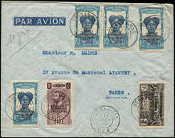 Let A.E.F. N°10 + 22 Et Gabon N°119 (4) Obl. FERNAN-VAZ 11/1/39 Sur Env. Par Avion, TB - Sonstige & Ohne Zuordnung