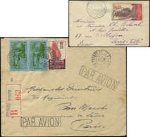 Let GABON N°54 Obl. Port Gentil 6/1/24 Sur Petite Env. + N°94 Et 143 PAIRE Obl. POINTE NOIRE 30/12/37 Sur Env. Rec. Par  - Otros & Sin Clasificación