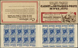 ALGERIE Carnet 20 : 65c. Bleu, S. 70-34, GUEULES CASSEES, Sans Sigle PTT, Date 28/8/38 Tronquée, TB - Other & Unclassified