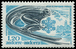 ** ANDORRE 251 : J.O D'Innsbrück, SANS La Couleur Olive, R Et TB - Used Stamps