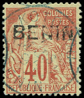 BENIN 11 : 40c. Rouge-orange, T III, Obl., TTB. Br - Other & Unclassified