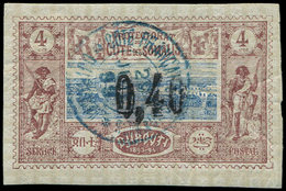 COTE DES SOMALIS 22a : 0,40 S. 4c. Brun-lilas Et Bleu, DOUBLE Surcharge, Obl., TB. C - Other & Unclassified