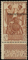 * COTE DES SOMALIS 233 : 65c. Brun-jaune, SANS La Surcharge 50c (à Sec), Bdf, TB - Other & Unclassified