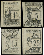 DIEGO SUAREZ 6/9 : Série Lithographiée De 1890, Obl., N°6 Et 8 Signés Calves, TB - Other & Unclassified