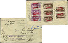 Let GRAND LIBAN PA 31 (5) Et 34 (3) Obl. 9/6/29 Au Verso D'une Env., Cachet "1er Vol BEYROUTH-MARSEILLE", Signature De C - Other & Unclassified