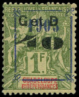 ** GUADELOUPE 50a : 40c. Sur 1f. Olive, Surcharge Type U, TB - Other & Unclassified