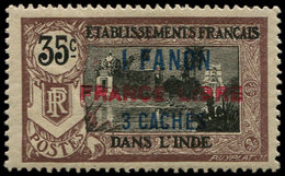 ** INDE 130 : 1fa.3ca. Sur 35c. Brun Et Noir, FRANCE LIBRE, TB - Other & Unclassified