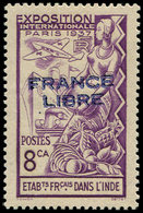 * INDE 156a : 8ca. Violet, Surcharge BLEUE, TB. Br - Other & Unclassified